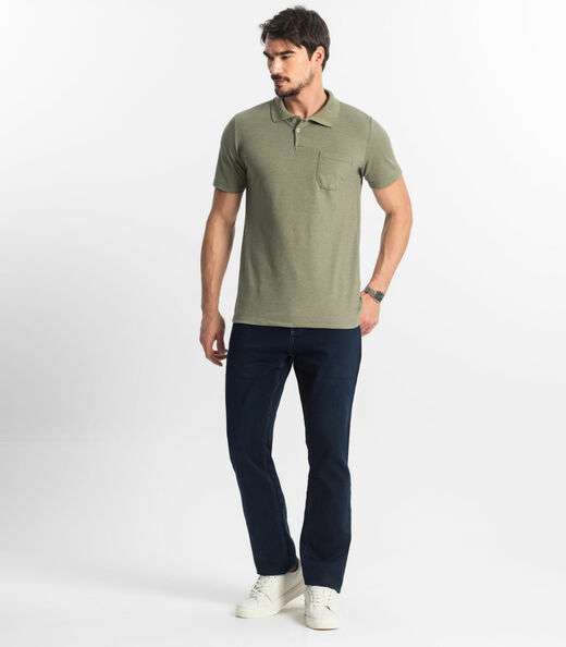 Polo Masculina Pique Diametro Verde
