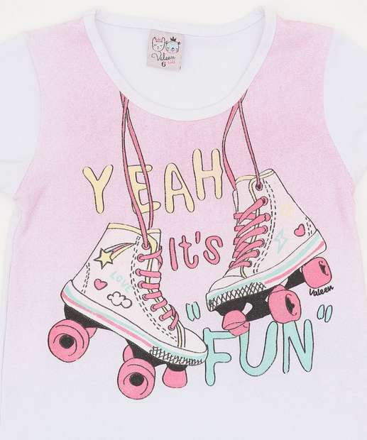 Conjunto Infantil Estampa Patins Marisa Tam 4 a 10