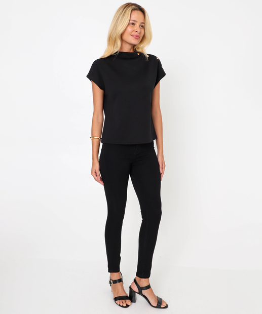 Image_Calça Sarja Skinny Feminina Sawary Preto