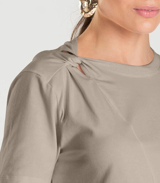 Blusa Feminina Com Detalhe em Nó Dianna Marrom