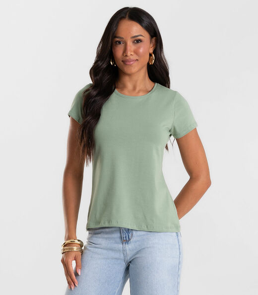 Blusa Feminina Cotton Leve Básica Rovitex Verde