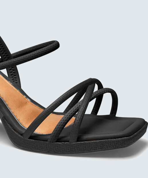 Sandália Salto Grosso Feminina Textura Mississipi 