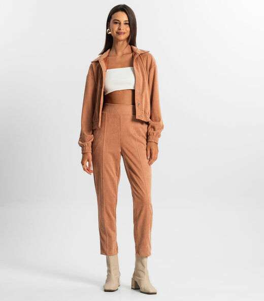 Calça Suede Feminina Rovitex Marrom