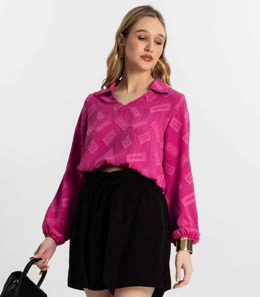 Camisa Manga Longa Rovitex Rosa
