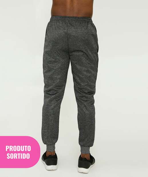 Calça Sortida Masculina Jogger Moletinho Recorte Bolsos