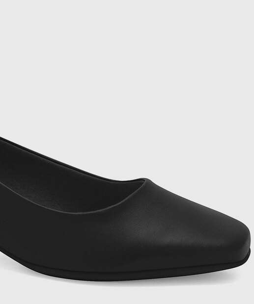 Scarpin Feminino Salto Grosso Comfortflex Preto