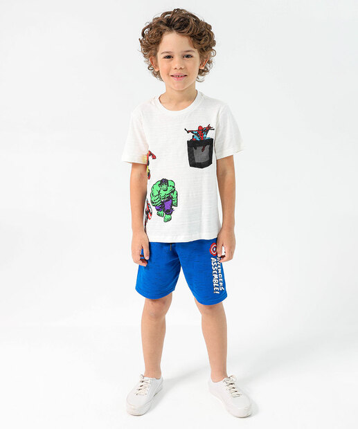 Image_Bermuda Infantil Moletinho Capitão América Marvel Tam 4 a 10