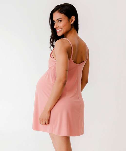 Camisola Gestante Recorte Renda Marisa