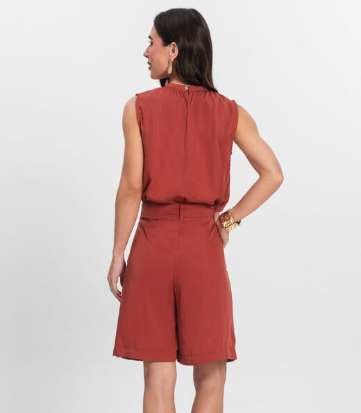 Bermuda Feminina Com Bolsos Endless Marrom