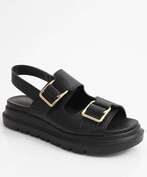 Image_Sandália Flatform Feminina Fivela Modare Preto