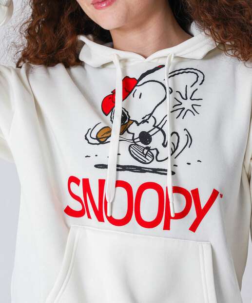 Blusão Feminino Moletom Flanelado Snoopy Off White