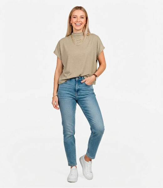 Blusa Feminina Com Gola Chaminé Select Baunilha