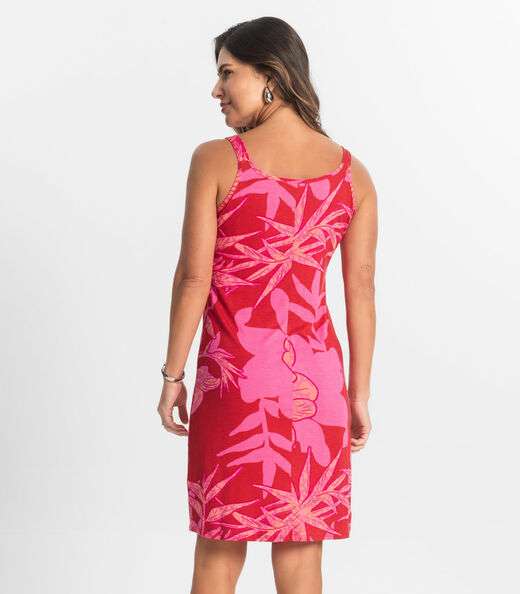 Vestido Estampado Rovitex Rosa