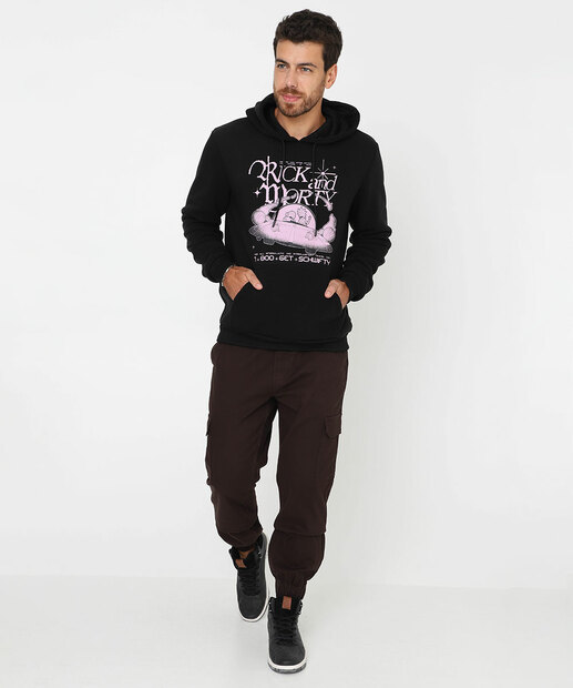 Blusão Masculino Moletom Rick And Morty Marvel Preto