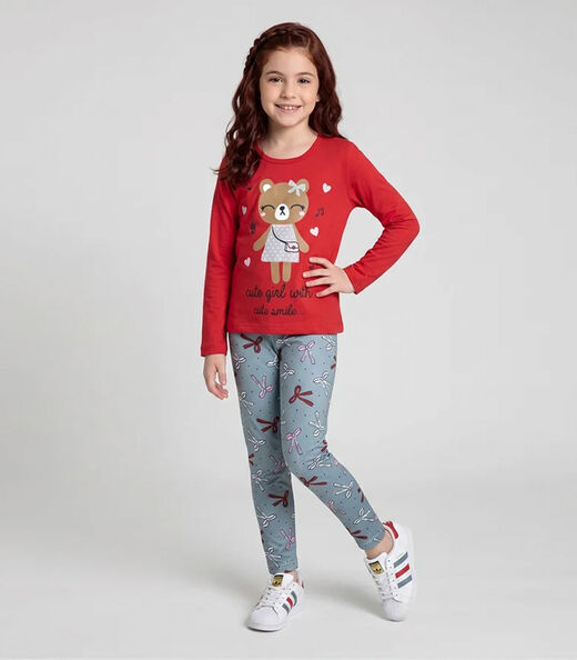 Image_Conjunto Infantil Menina Meia Estação Laluna Vermelho