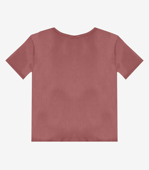 Blusa Feminina Manga Curta Infinita Cor Rosa