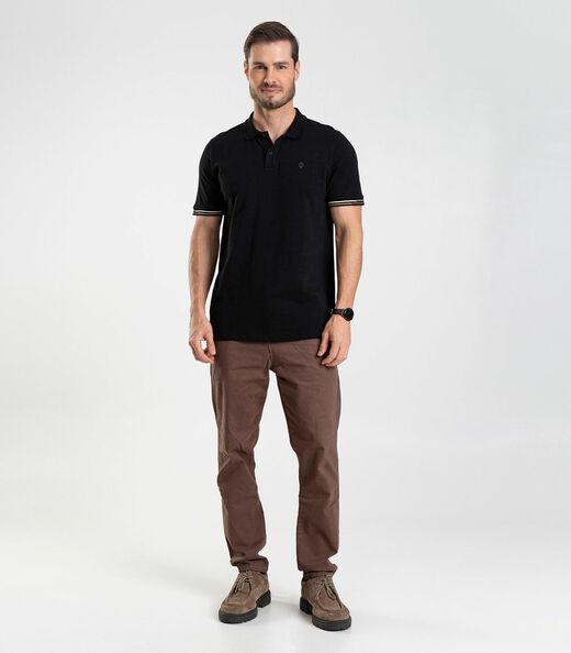 Polo Masculina Malhão Flamê Diametro Preto