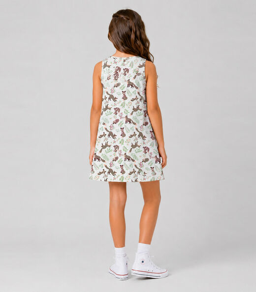 Vestido Infantil Feminino Estampado Select Branco
