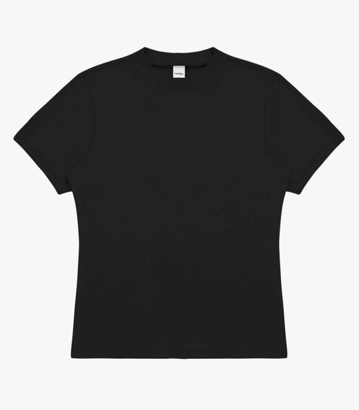 Image_Blusa Feminina Básica Em Ribana Com Gola Rovitex Preto