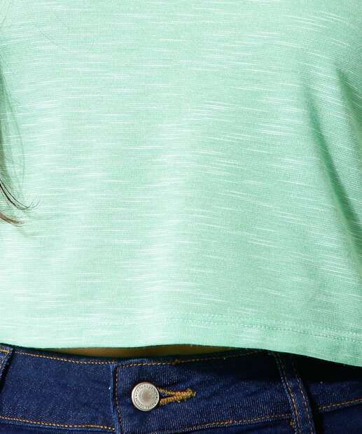 Blusa Cropped Feminina Flamê Manga Curta Marisa