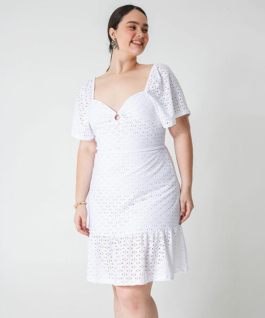 Vestido Plus Size Feminino Laise Marisa Branco