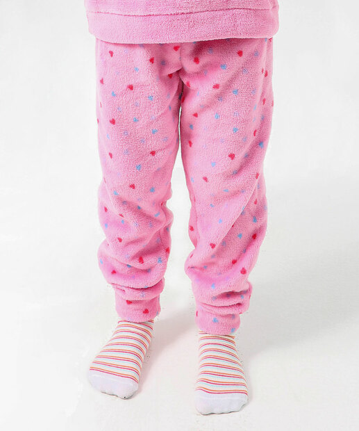 Pijama Infantil Corações Marisa Tam 04 ao 12 Rosa