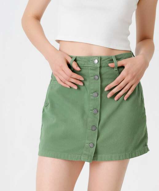 Saia Feminina Sarja Botões Marisa