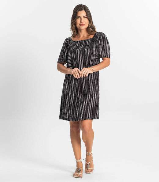 Vestido Feminino Estampado Select Preto