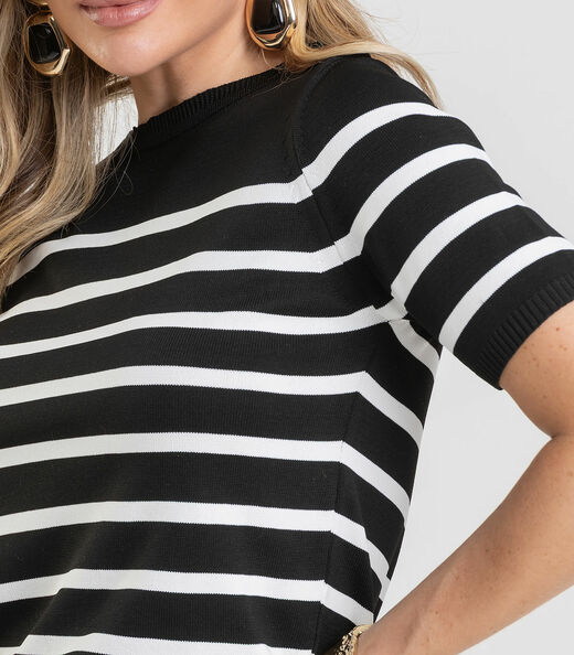 Blusa Feminina Em Tricot De Fio Modal Dianna Preto