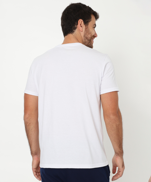 Camiseta Masculina Básica Bolso Marisa Branco