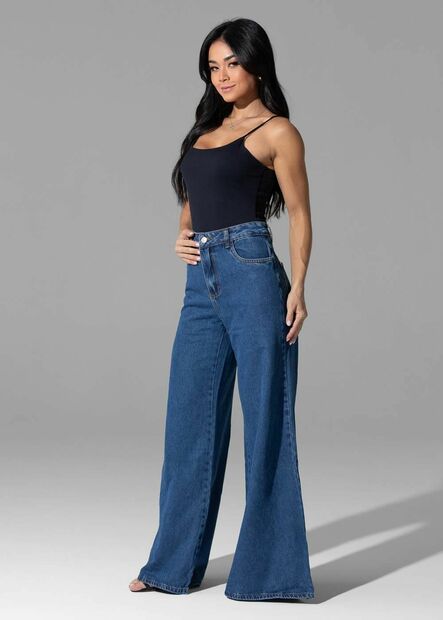 Calça Jeans Sawary Super Wide Leg - 282149