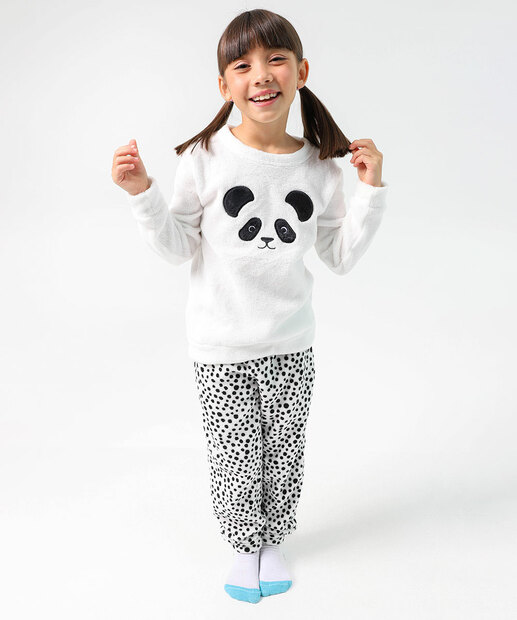 Image_Pijama Infantil Estampa Panda Marisa Tam 4 a 12 Off White