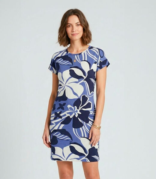 Image_Vestido Básico Com Gola Redonda Infinita Cor Azul