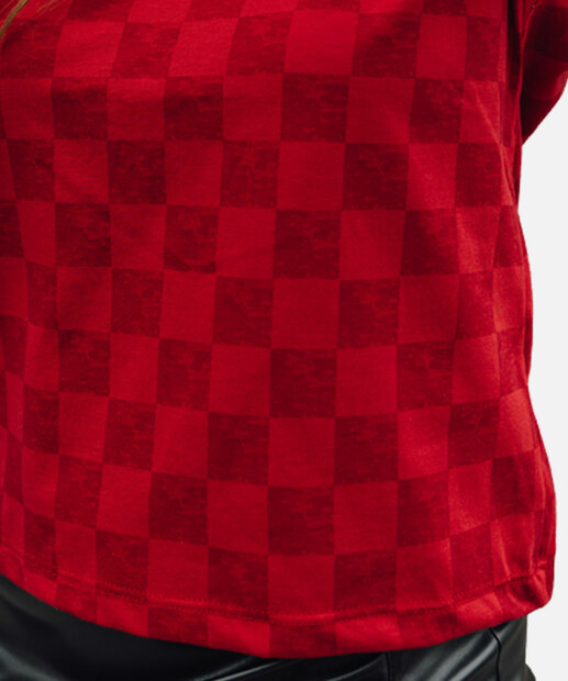 Blusa Feminina Estampa Xadrez Manga Curta Stock Car