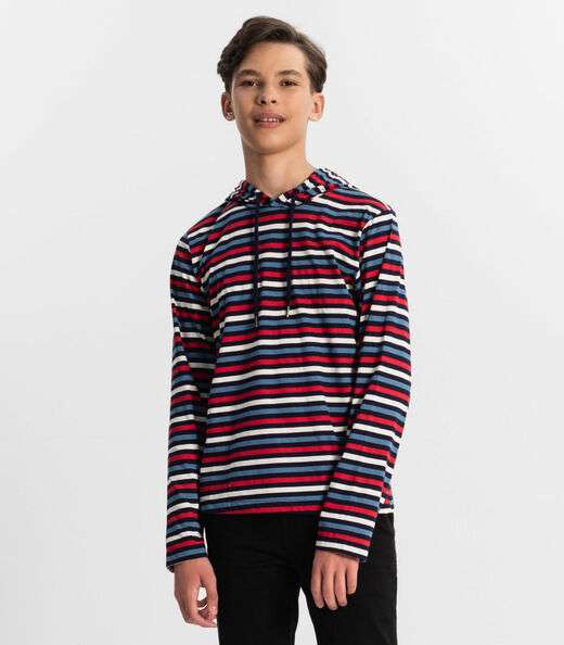 Camiseta Juvenil Masculina Listrada Minty Azul