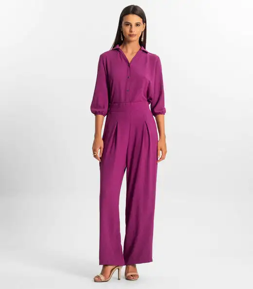 Calça Reta Feminina Rovitex Roxo