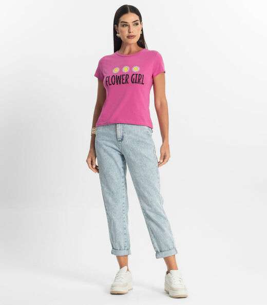 Blusa T-Shirt Feminina Estampada Select Rosa