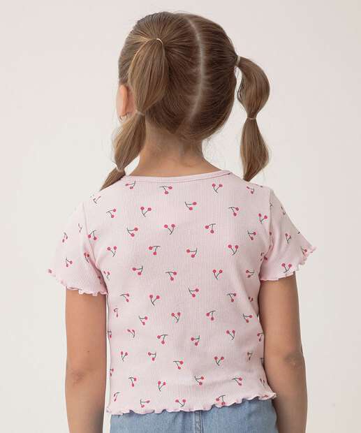 Blusa Infantil Estampa Cerejas Marisa Tam 4 a 10