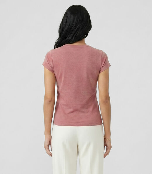 Blusa Feminina Básica Algodão Infinita Cor Rosa