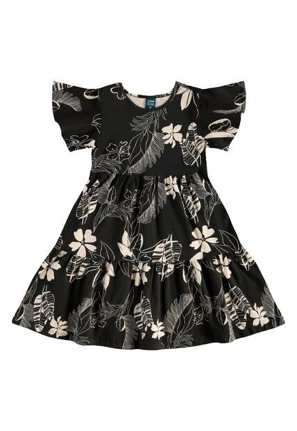Vestido Infantil Floral em Cotton Bee Loop
