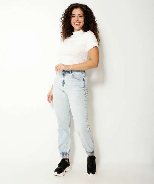 Blusa Cropped Feminina Canelada Gola Alta Marisa