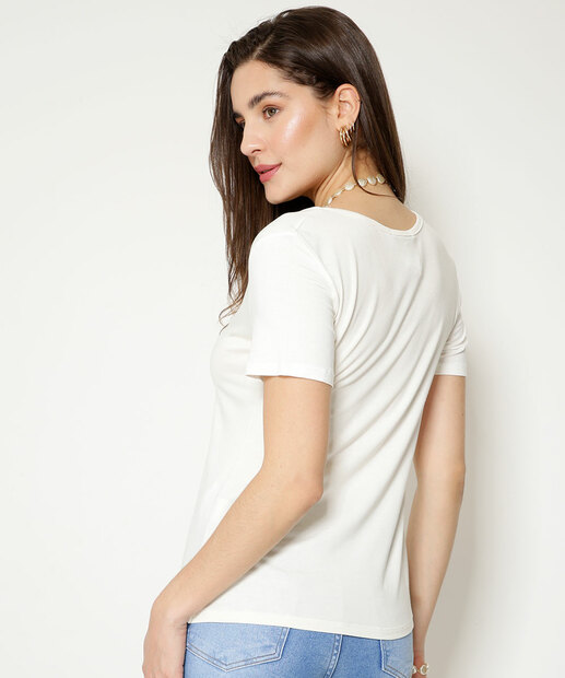 Blusa Feminina Básica Viscolycra Manga Curta