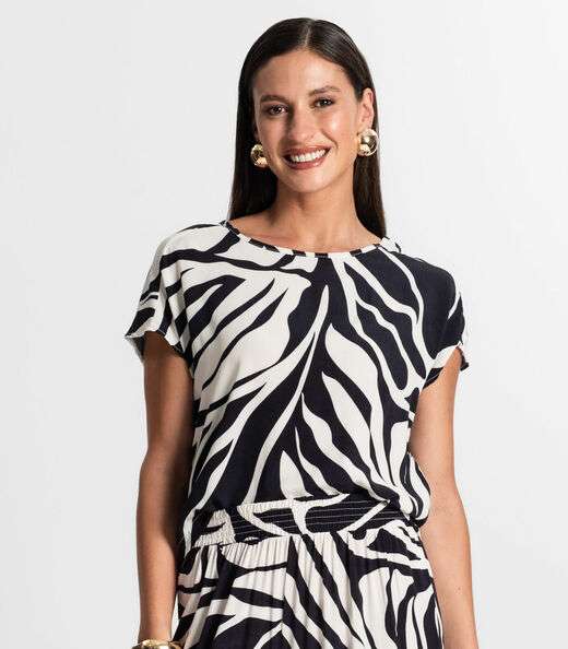 Blusa Feminina Manga Curta Rovitex Preto