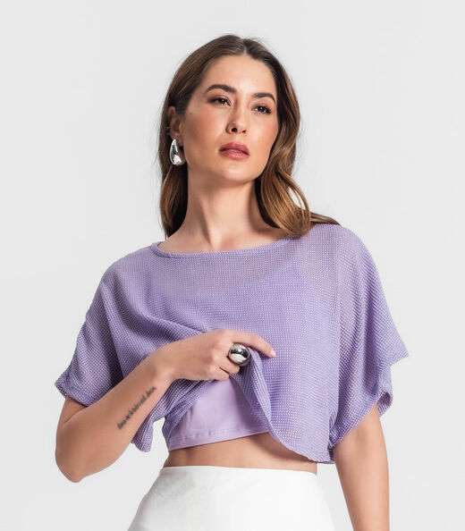 Blusa Com Top Rovitex Roxo