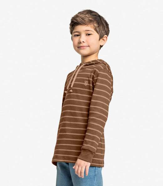 Camiseta Infantil Com Capuz Trick Nick Marrom