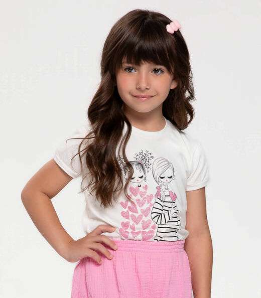 Conjunto Infantil Blusa Com Saia Trick Nick Rosa