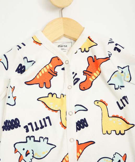 Macacão Infantil Bebê Dino Marisa Tam 0 a 12 Meses