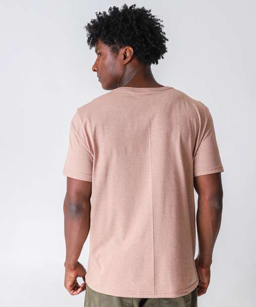 Camiseta Masculina Bolso Manga Curta MR Marrom