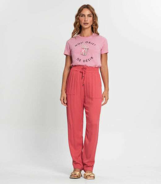 Camiseta Feminina Em Meia Malha Endless Rosa