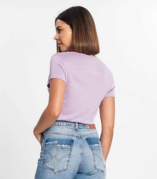 Blusa Feminina Básica Visco Tricot Rovitex Roxo